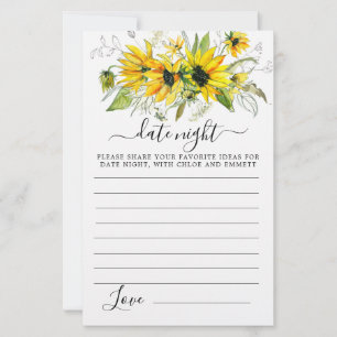 Elegant Sunflower Floral Date Night Card