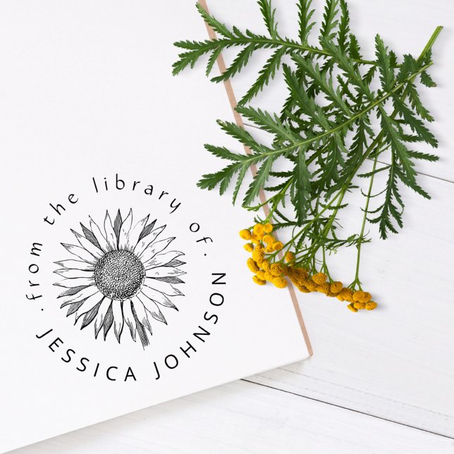 Elegant Sunflower Floral From The library of Books Rubber Stamp (Creator Uploaded)