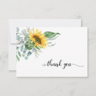 Elegant Sunflower Floral Sympathy Thank You Card