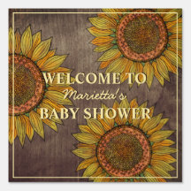 Elegant Sunflower Gender Neutral Taupe Baby Shower