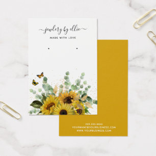 Elegant Sunflower Jewellery Earring Display Card