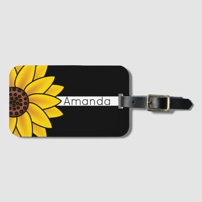 Elegant Sunflower Luggage Tag (Front Horizontal)