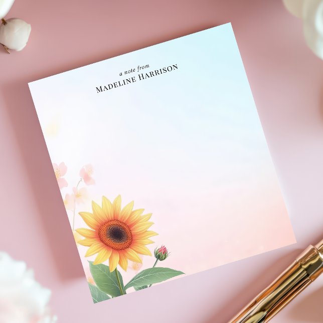 Elegant Sunflower Personalised Notepad (Creator Uploaded)
