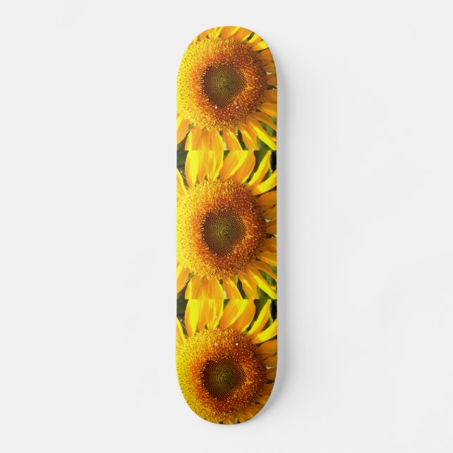 Elegant sunflower photo skateboard (Front)