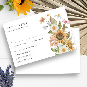 Elegant Sunflower RSVP Card