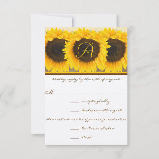 Elegant Sunflower RSVP Response Cards