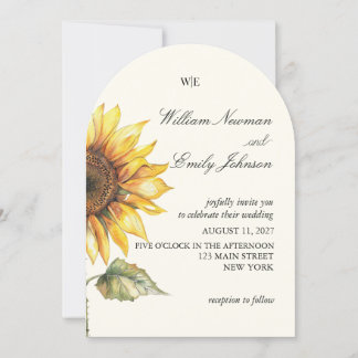 Elegant Sunflower Rustic Wedding Invitation