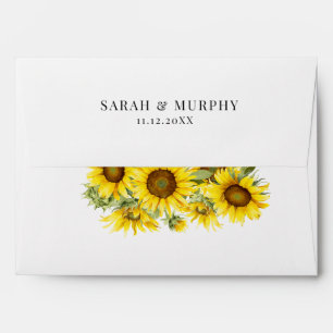 Elegant Sunflower Summer Wedding Envelope