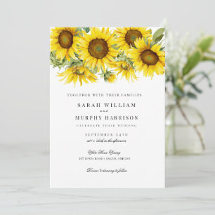 Elegant Sunflower Summer Wedding Invitation