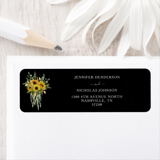 Elegant Sunflower Wedding Address (Insitu)