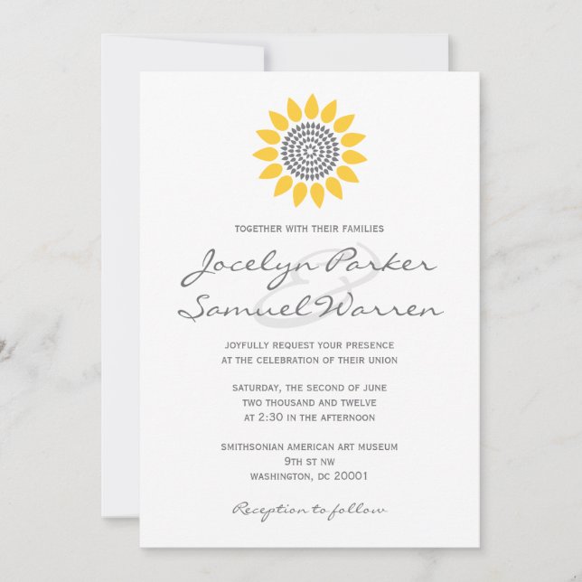 Elegant Sunflower Wedding Invitation (Front)