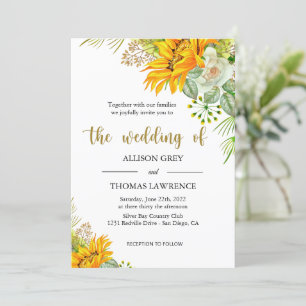 Elegant Sunflower Wedding Invitation