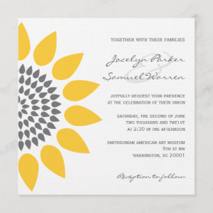 Elegant Sunflower Wedding Invitation