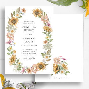 Elegant Sunflower Wedding Invitation