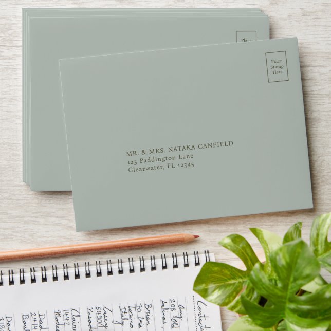 Elegant Sunflower Wedding Invitation Envelope (Stacked)