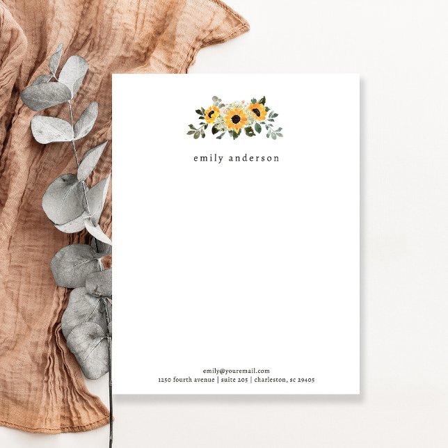 Elegant Sunflower with Your Business Name Custom Letterhead (Creator Uploaded)