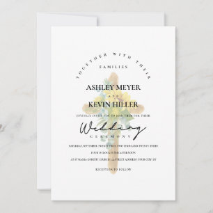 Elegant Sunflower Wrap Rustic Wood Cross Wedding Invitation