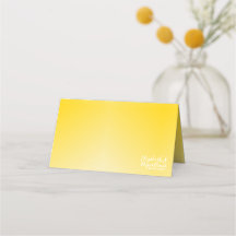 Elegant Sunflower Yellow Place Card or Escort Card