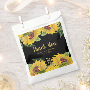 Elegant Sunflowers and Foliage Birthday Party Favour Bags