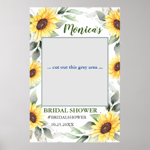 Elegant Sunflowers Boho Bridal Shower Photo Prop Poster