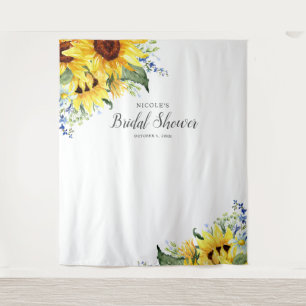 Elegant Sunflowers Bridal Shower Backdrop Tapestry