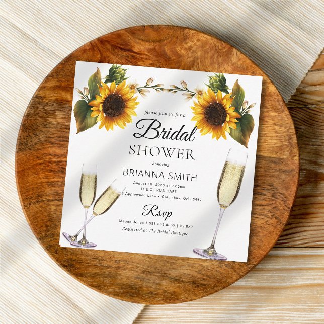 Elegant Sunflowers Bridal shower Invitation (Creator Uploaded)