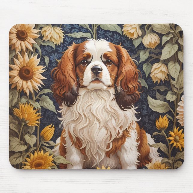 Elegant Sunflowers Cavalier King Charles Spaniel  Mouse Mat (Front)