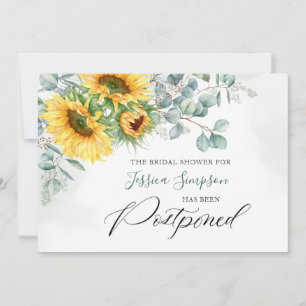 Elegant Sunflowers Change the Date Bridal Shower Invitation