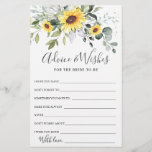 Elegant Sunflowers Eucalyptus Advice & Wishes Card<br><div class="desc">Elegant Sunflowers Eucalyptus Advice & Wishes Card.
Personalise with the bride to be's name and date of shower. 
For further customisation,  please click the "customise further" link. If you need help,  contact me please.</div>