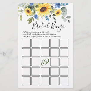Elegant Sunflowers Eucalyptus Bridal Shower Game