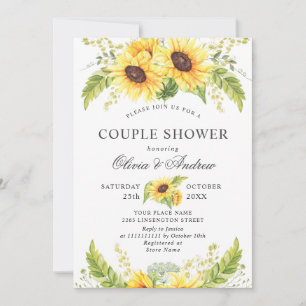 Elegant Sunflowers Eucalyptus COUPLE SHOWER Invitation