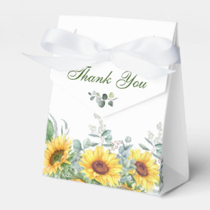 Elegant Sunflowers Eucalyptus Floral Bridal Shower Favour Box