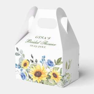 Elegant Sunflowers Eucalyptus Floral Bridal Shower Favour Box