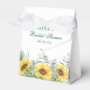 Elegant Sunflowers Eucalyptus Floral Bridal Shower Favour Box