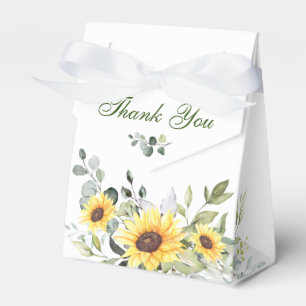 Elegant Sunflowers Eucalyptus Floral Bridal Shower Favour Box