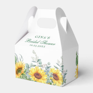 Elegant Sunflowers Eucalyptus Floral Bridal Shower Favour Box