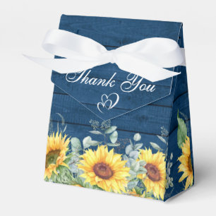 Elegant Sunflowers Eucalyptus Floral Gift Wedding Favour Box