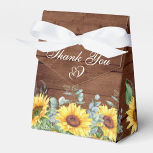 Elegant Sunflowers Eucalyptus Floral Gift Wedding  Favour Box
