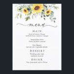 Elegant Sunflowers Eucalyptus Greenery Wedding Menu<br><div class="desc">For further customisation,  please click the "customise further" link and use our design tool to modify this template.</div>