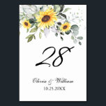 Elegant Sunflowers Eucalyptus Watercolor Wedding Table Number<br><div class="desc">Create your own Table Number Card with this "Elegant Sunflowers Eucalyptus Watercolor Wedding Table Number" template to match your wedding colours and style. For further customisation, please click the "customise further" link and use our design tool to modify this template. If you need help or matching items, please feel free...</div>