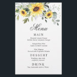 Elegant Sunflowers Eucalyptus Wedding Dinner Menu<br><div class="desc">For further customisation,  please click the "customise further" link and use our design tool to modify this template. If you prefer Thicker papers / Matte Finish,  you may consider to choose the Matte Paper Type. 
 If you need help or matching items,  please contact me.</div>