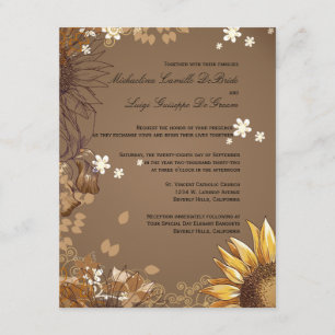 Elegant Sunflowers Formal Wedding Invite