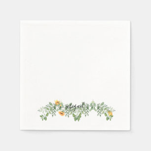 Elegant Sunflowers in Foliage Custom Cocktail Napkin