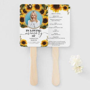 Elegant Sunflowers Memorial Celebration of Life Hand Fan