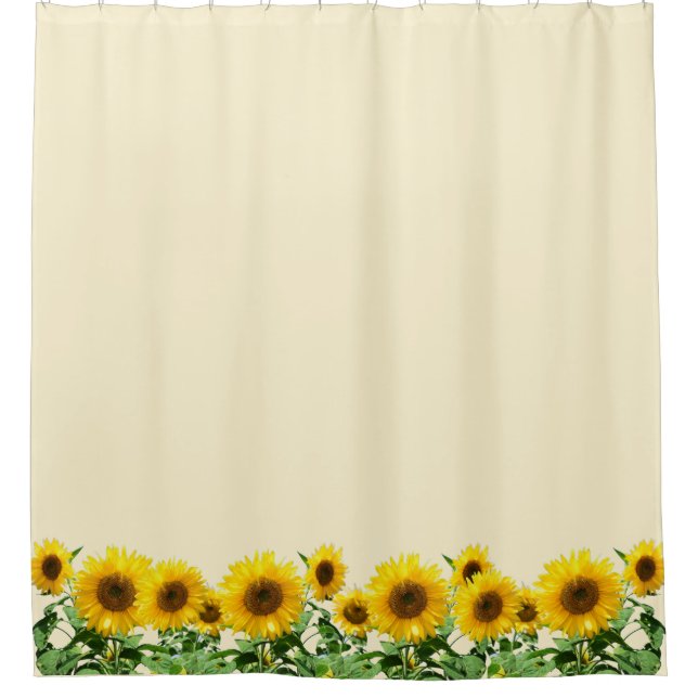 Elegant Sunflowers on Ivory Shower Curtain (Front)