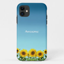 Elegant Sunflowers on Sky Blue