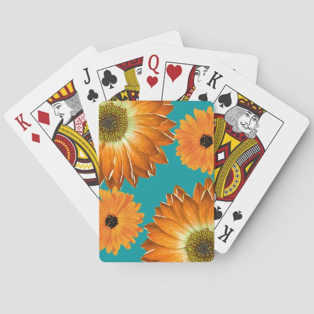 Elegant sunflowers playing cards (Back)