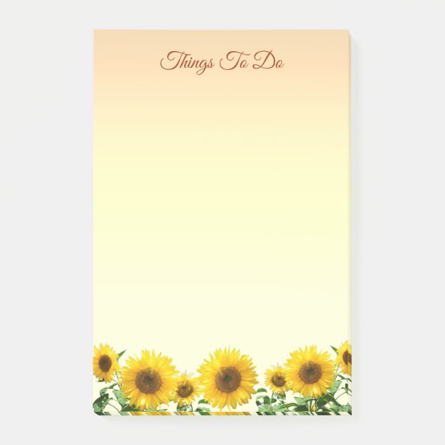 Elegant Sunflowers  Things To Do Post-it Notes (Front)