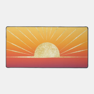 Elegant Sunrise with Gold Look Desk Mat