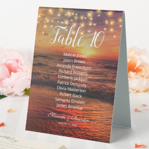 Elegant Sunset Beach String Lights Seating Chart
